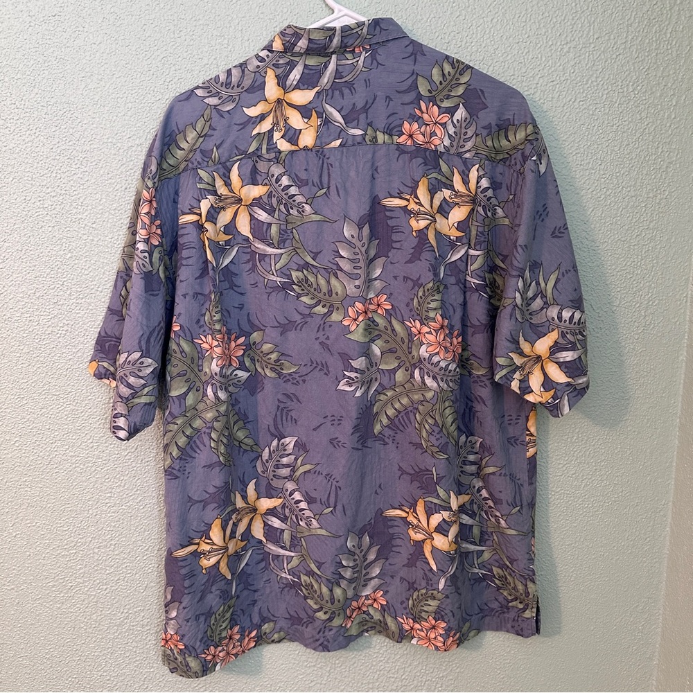 Tommy Bahama 100% Silk Tropical Floral Men's Shirt Short Sleeve Resort Medium - Picture 5 of 8